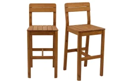 Miliboo Barhocker aus Massivholz Außenbereich H80 cm (2er-Set) AKIS* Barhocker|Gartenstühle