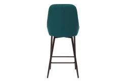 Miliboo Barhocker aus petrolblauem Samtstoff und schwarzem Metall H 65 cm (2er-Set) HOLO* Barhocker