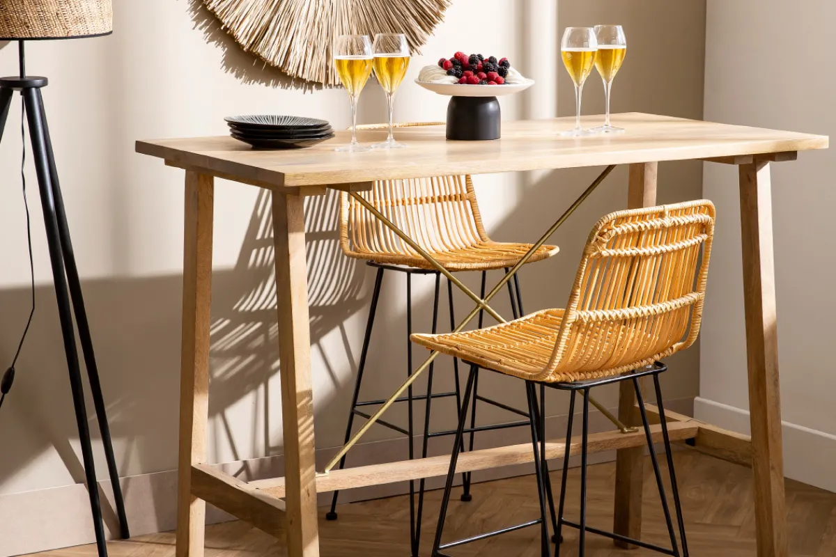 Miliboo Barhocker aus Rattan naturfarben 2-er Set MALACCA* Barhocker
