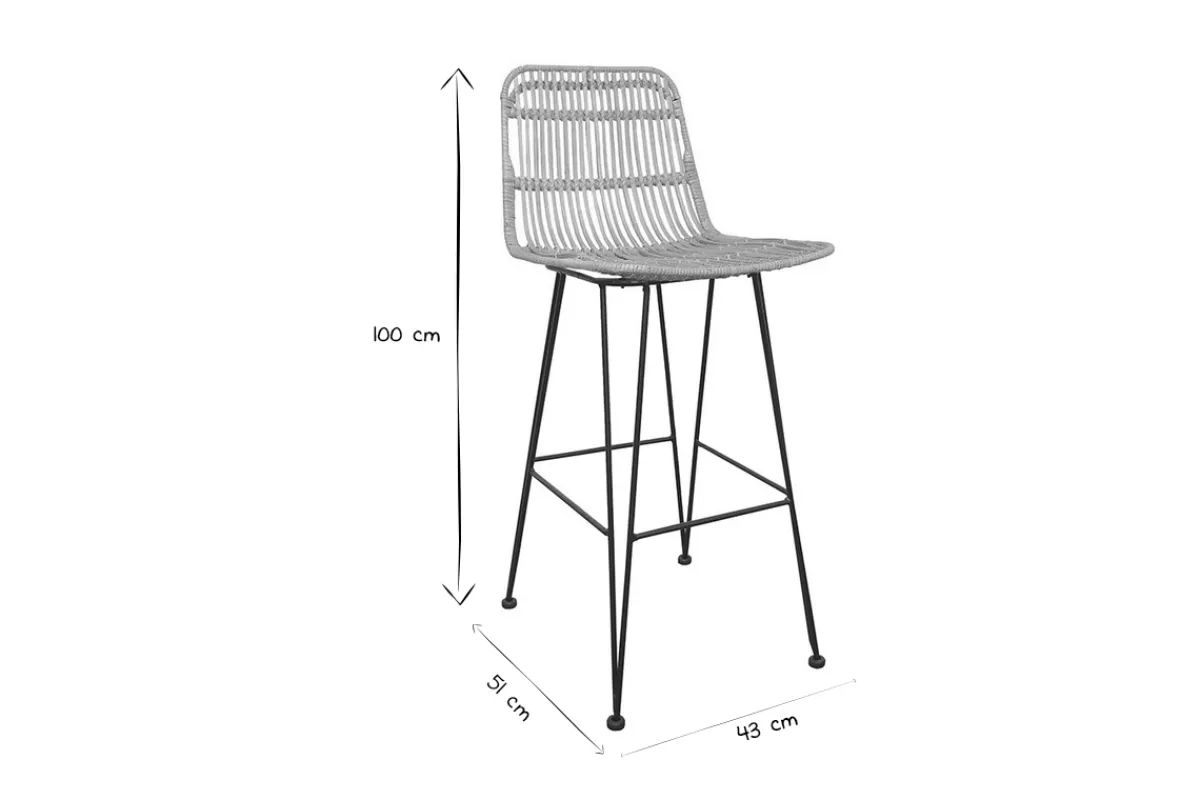 Miliboo Barhocker aus Rattan naturfarben 2-er Set MALACCA* Barhocker