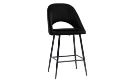 Miliboo Barhocker aus schwarzem Samt und Metall H65 cm (2er-Set) COSETTE* Barhocker