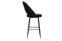 Miliboo Barhocker aus schwarzem Samt und Metall H65 cm (2er-Set) COSETTE* Barhocker