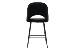 Miliboo Barhocker aus schwarzem Samt und Metall H65 cm (2er-Set) COSETTE* Barhocker