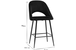 Miliboo Barhocker aus schwarzem Samt und Metall H65 cm (2er-Set) COSETTE* Barhocker