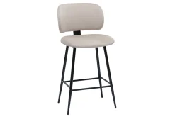 Miliboo Barhocker aus taupefarbenem Samtstoff und schwarzem Metall H70 cm (2er-Set) ATRIUM* Barhocker