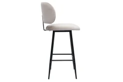 Miliboo Barhocker aus taupefarbenem Samtstoff und schwarzem Metall H70 cm (2er-Set) ATRIUM* Barhocker
