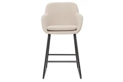 Miliboo Barhocker beiger Stoff mit Samteffekt H65 cm 2er-Set AMIKA* Barhocker