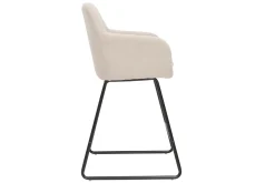Miliboo Barhocker beiger Stoff mit Samteffekt H65 cm 2er-Set AMIKA* Barhocker