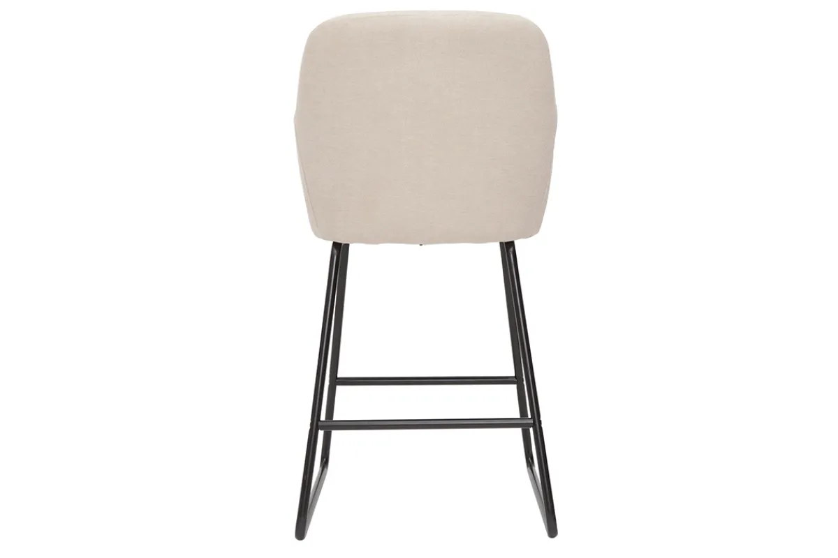 Miliboo Barhocker beiger Stoff mit Samteffekt H65 cm 2er-Set AMIKA* Barhocker