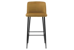 Miliboo Barhocker bronzefarbener Samt und Füße aus schwarzem Metall H75 cm MONTI* Barhocker