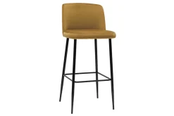 Miliboo Barhocker bronzefarbener Samt und Füße aus schwarzem Metall H75 cm MONTI* Barhocker