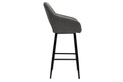 Miliboo Barhocker grauer Stoff mit Samteffekt und Metall H65 cm (2er-Set) LAURETTE* Barhocker