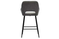 Miliboo Barhocker grauer Stoff mit Samteffekt und Metall H65 cm (2er-Set) LAURETTE* Barhocker