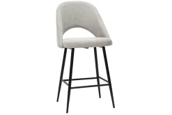Miliboo Barhocker grauer Stoff mit Samteffekt H65cm (2er-Set) COSETTE* Barhocker
