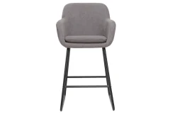 Miliboo Barhocker grauer Stoff mit Samteffekt H75 cm 2er-Set AMIKA* Barhocker