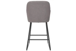 Miliboo Barhocker grauer Stoff mit Samteffekt H75 cm 2er-Set AMIKA* Barhocker