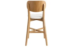 Miliboo Barhocker H65 Design Eichenholz und weiße Sitzfläche H65 cm LUCIA* Barhocker