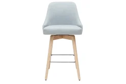 Miliboo Barhocker HASTA skandinavisches Design hellgrauer Bezug H65 cm (2er-Set)* Barhocker