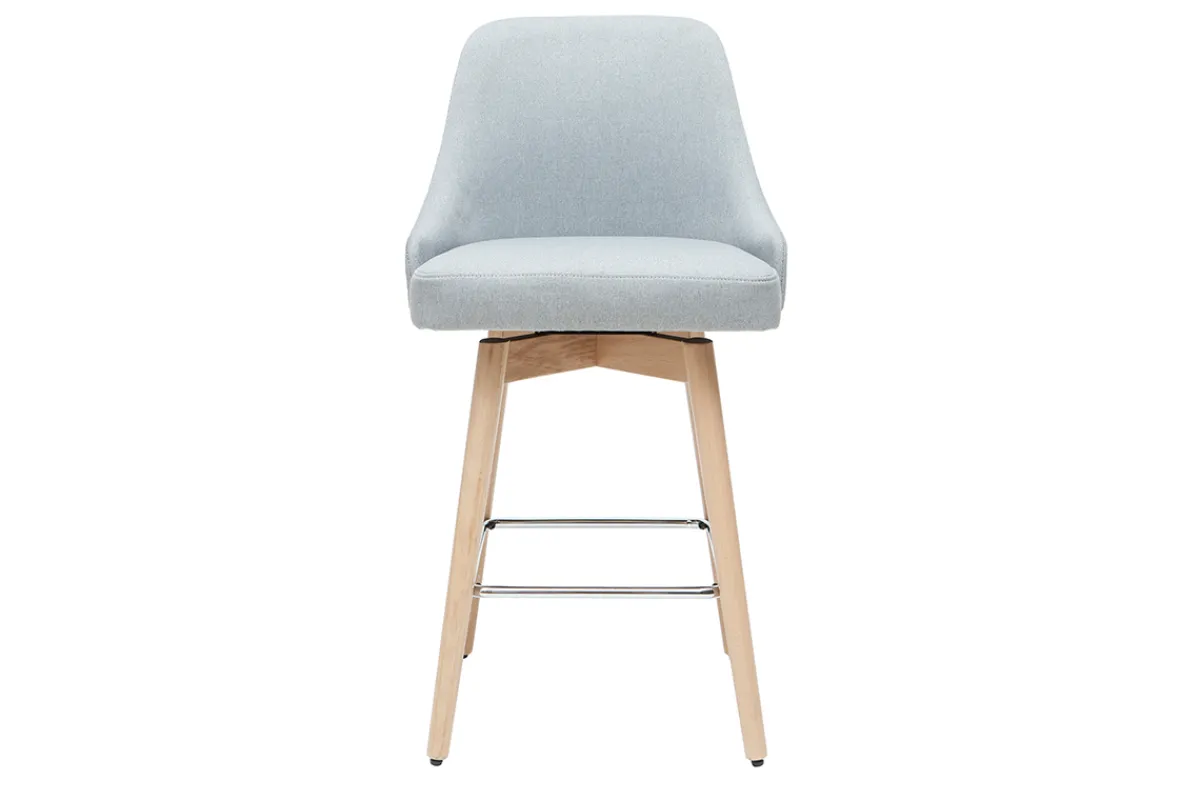 Miliboo Barhocker HASTA skandinavisches Design hellgrauer Bezug H65 cm (2er-Set)* Barhocker