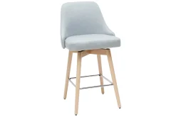 Miliboo Barhocker HASTA skandinavisches Design hellgrauer Bezug H65 cm (2er-Set)* Barhocker