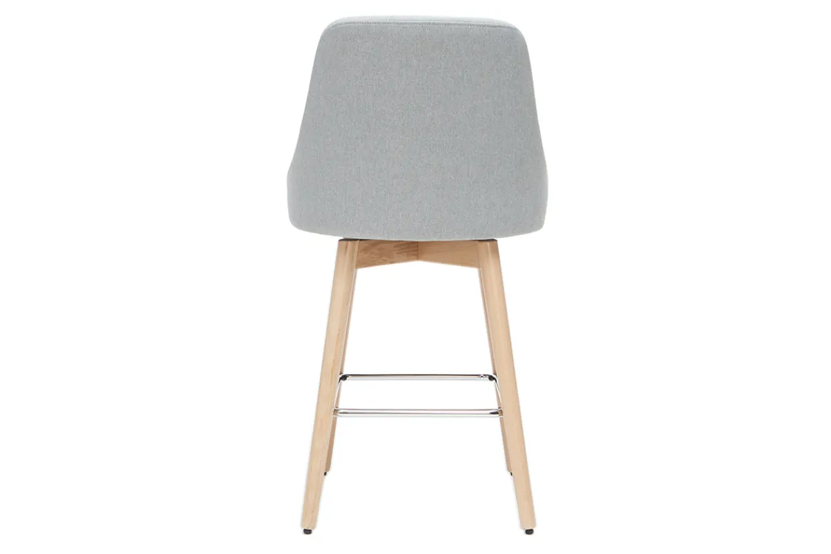 Miliboo Barhocker HASTA skandinavisches Design hellgrauer Bezug H65 cm (2er-Set)* Barhocker