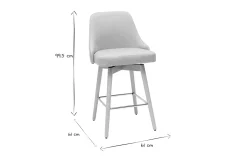 Miliboo Barhocker HASTA skandinavisches Design hellgrauer Bezug H65 cm (2er-Set)* Barhocker
