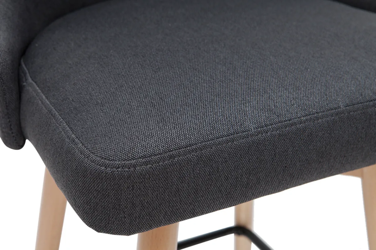 Miliboo Barhocker HASTA skandinavisches Design dunkelgrauer Bezug H65 cm (2er-Set)* Barhocker