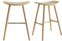 Miliboo Barhocker helles Holz H65 cm (2er-Set) DEMORY* Barhocker