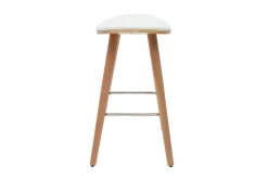 Miliboo Barhocker helles Holz PU weiß 65 cm (2er-Set) MEADOW* Barhocker