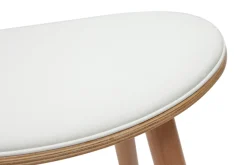 Miliboo Barhocker helles Holz PU weiß 65 cm (2er-Set) MEADOW* Barhocker