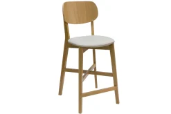 Miliboo Barhocker helles Holz und beiger Stoff H65 cm (2er-Set) LUCIA* Barhocker