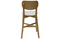 Miliboo Barhocker helles Holz und beiger Stoff H65 cm (2er-Set) LUCIA* Barhocker