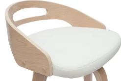 Miliboo Barhocker helles Holz und weißes Polyurethan 65 cm 2er-Set MANO* Barhocker