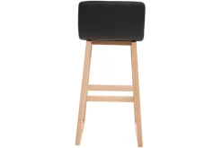 Miliboo Barhocker helles Holz und PU Schwarz 65 cm Set 2 Stück OSAKA* Barhocker