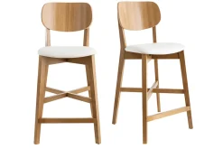 Miliboo Barhocker helles Holz weiß 65 cm (2er-Set) LUCIA* Barhocker