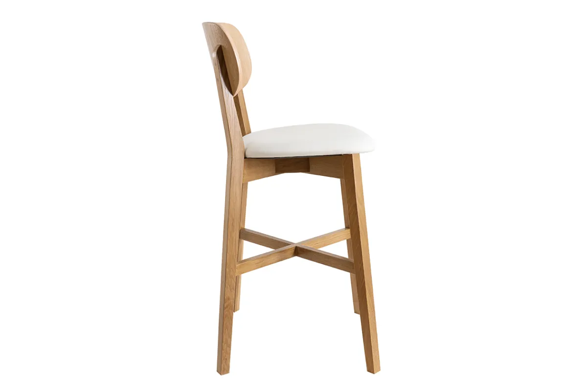 Miliboo Barhocker helles Holz weiß 65 cm (2er-Set) LUCIA* Barhocker