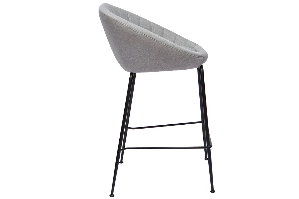 Miliboo Barhocker hellgrauer Stoff 65cm (2er Set) SHERU* Barhocker