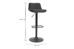 Miliboo Barhocker höhenverstellbar und um 360° drehbar aus schwarzem Stoff mit Samteffekt und Metall (2er-Set) BOOST* Barhocker