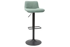 Miliboo Barhocker höhenverstellbar Stoff mit strukturiertem Samteffekt in Blassgrün und Metall (2er-Set) BOOST* Barhocker