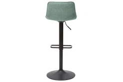 Miliboo Barhocker höhenverstellbar Stoff mit strukturiertem Samteffekt in Blassgrün und Metall (2er-Set) BOOST* Barhocker