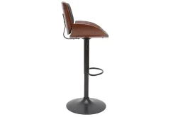 Miliboo Barhocker höhenverstellbar schwarz und dunkles Holz VESPER* Barhocker