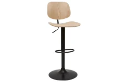 Miliboo Barhocker höhenverstellbar helles Holz mit schwarzem Metall CLASH* Barhocker