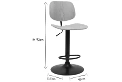 Miliboo Barhocker höhenverstellbar helles Holz mit schwarzem Metall CLASH* Barhocker