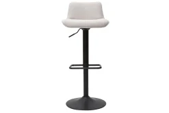 Miliboo Barhocker höhenverstellbar und um 360° drehbar aus Stoff mit strukturiertem Samteffekt in Beige und Metall (2er-Set) BOOST* Barhocker