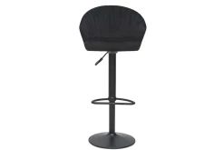 Miliboo Barhocker, höhenverstellbar, schwarzer Samt IZAAC* Barhocker