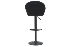 Miliboo Barhocker, höhenverstellbar, schwarzer Samt IZAAC* Barhocker