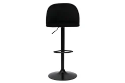 Miliboo Barhocker höhenverstellbar schwarzer Samt und schwarzes Metall (2er-Set) CELESTE* Barhocker