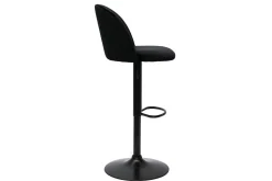 Miliboo Barhocker höhenverstellbar schwarzer Samt und schwarzes Metall (2er-Set) CELESTE* Barhocker