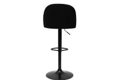 Miliboo Barhocker höhenverstellbar schwarzer Samt und schwarzes Metall (2er-Set) CELESTE* Barhocker