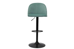 Miliboo Barhocker höhenverstellbar aus hellgrünem Samt und schwarzem Metall (2er-Set) CELESTE* Barhocker